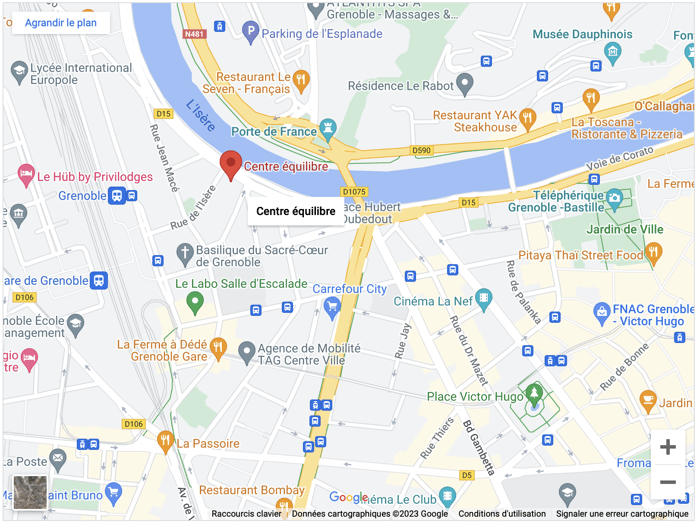 Google maps centre équilibre Grenoble