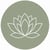 Green Rounded Icon with Lotus Flower Outline